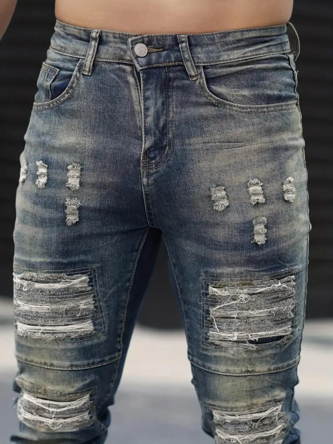 Men’s Fashion Ripped Cool High Street Jeans