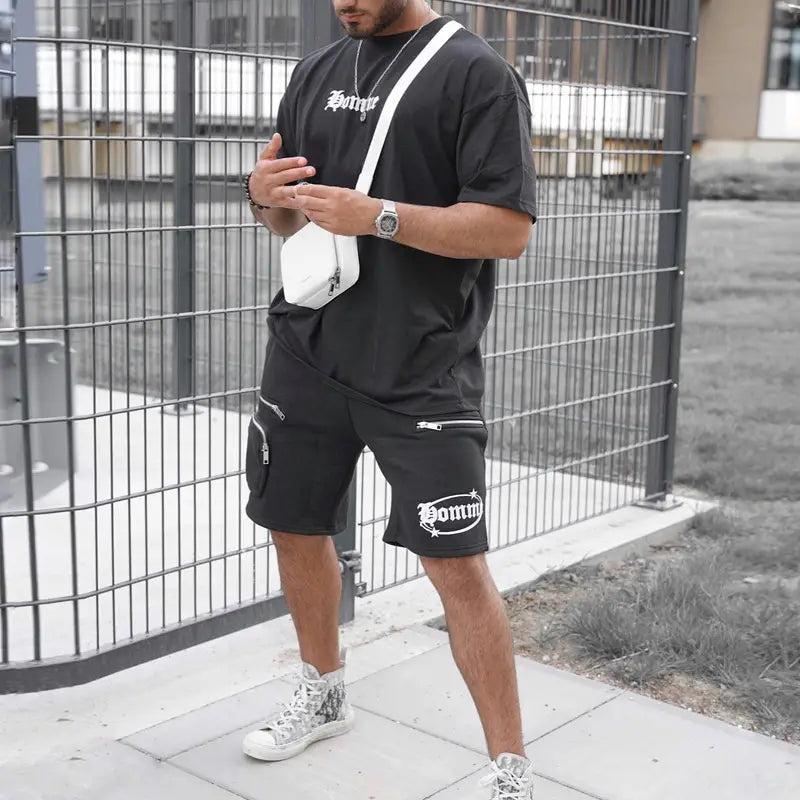 Casual T-shirt Shorts Set Men’s Two-piece Suit