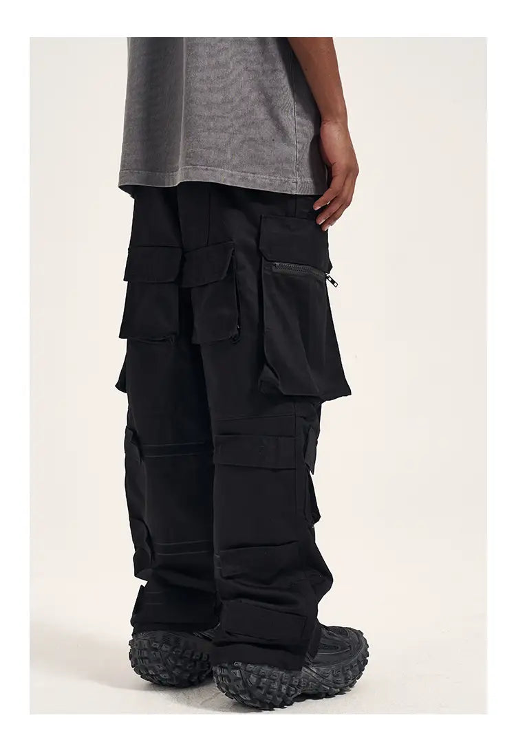 Multi Pocket Retro Velcro Side Zipper Men’s Casual Pants