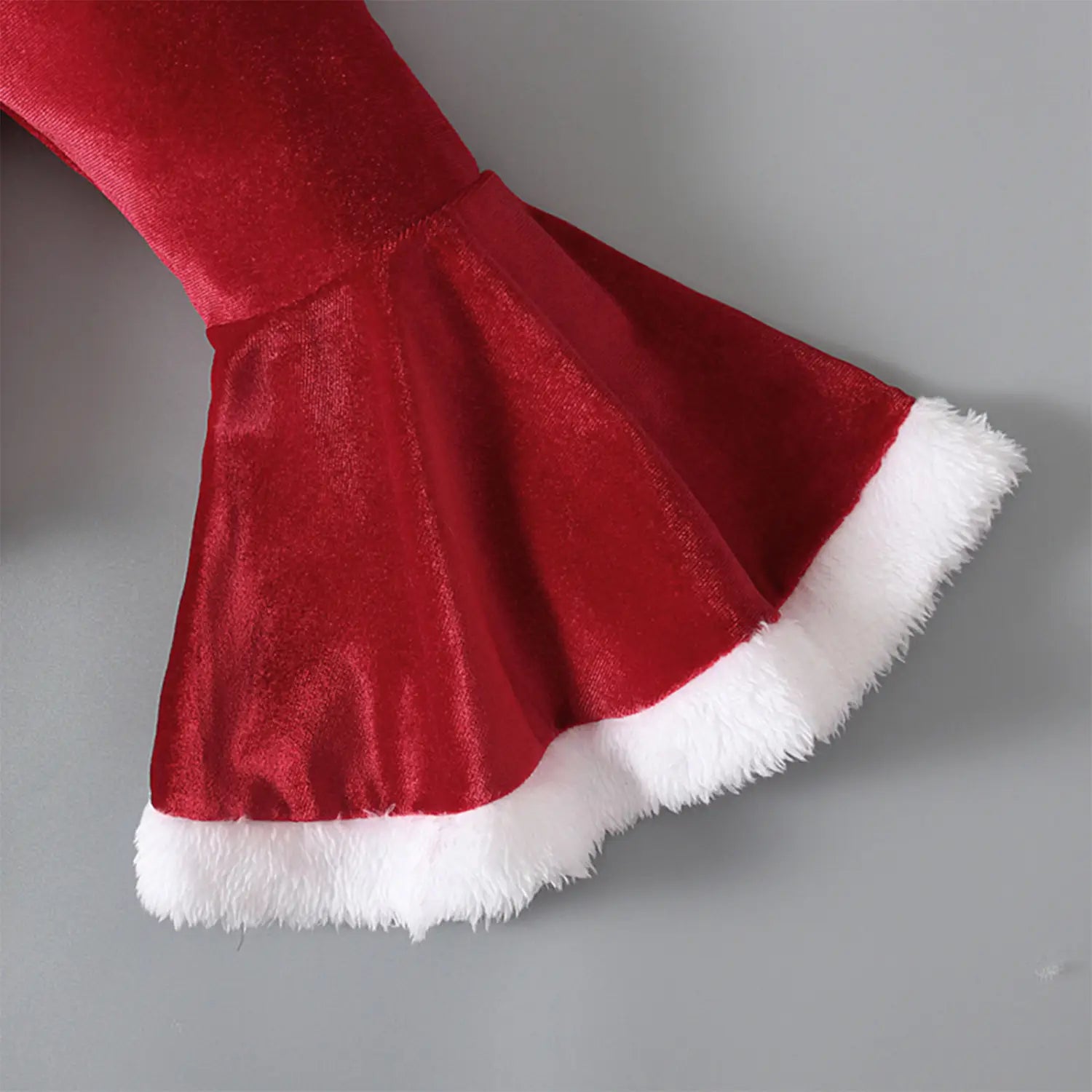 Winter Christmas Long-sleeved Shirt Bell Bottoms Hat Three-piece Children’s Clothing
