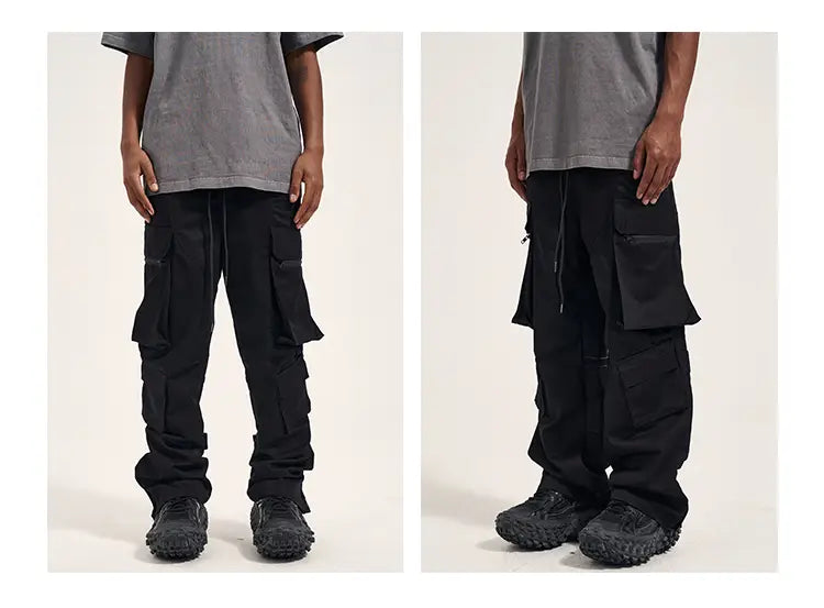 Multi Pocket Retro Velcro Side Zipper Men’s Casual Pants
