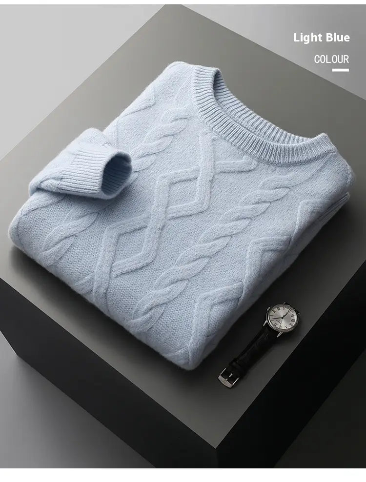 Men’s Thickened Round Neck Sweater Pullover Knitting Bottoming Shirt