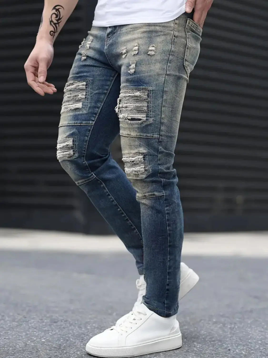 Men’s Fashion Ripped Cool High Street Jeans