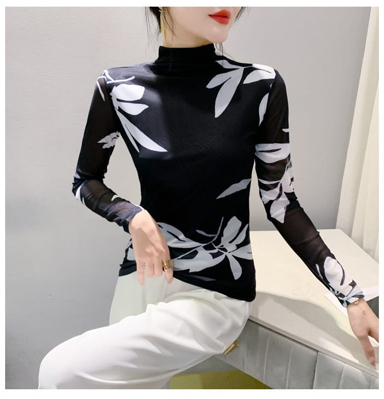 Women’s Long Sleeve Autumn And Winter Ocean Graceful Slim-fit Tops
