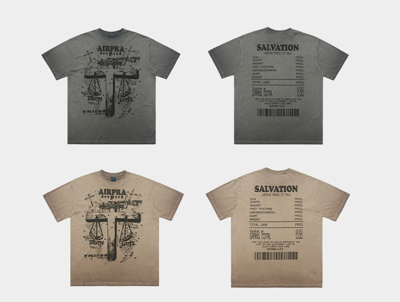 Printed Cotton Short-sleeved T-shirt Men’s And Women’s Bottoming Shirt Autumn And Winter