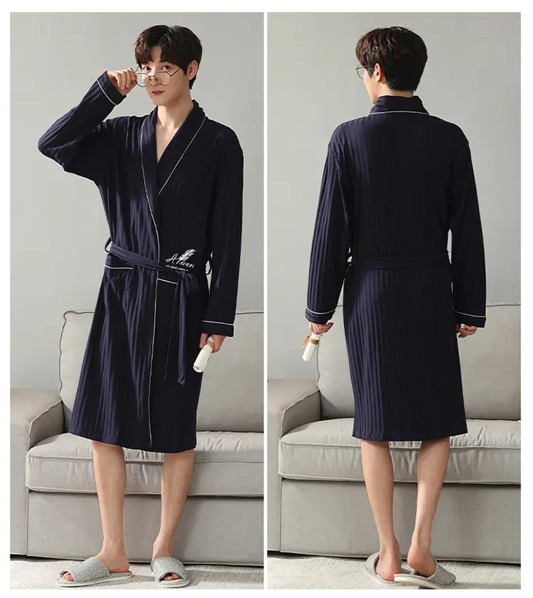Pajamas Men’s Spring And Autumn Cotton Long-sleeved Sleeping