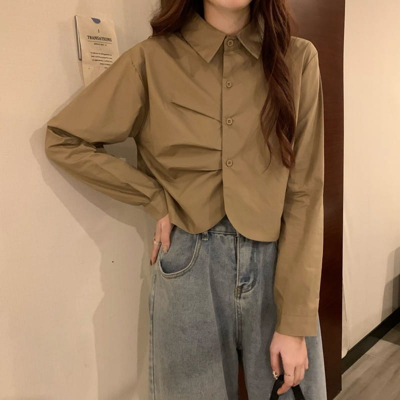 French White Shirt Women’s Spring Design Sense Niche Shirt Temperament High Sense Chic Beautiful Short Long Sleeve Top