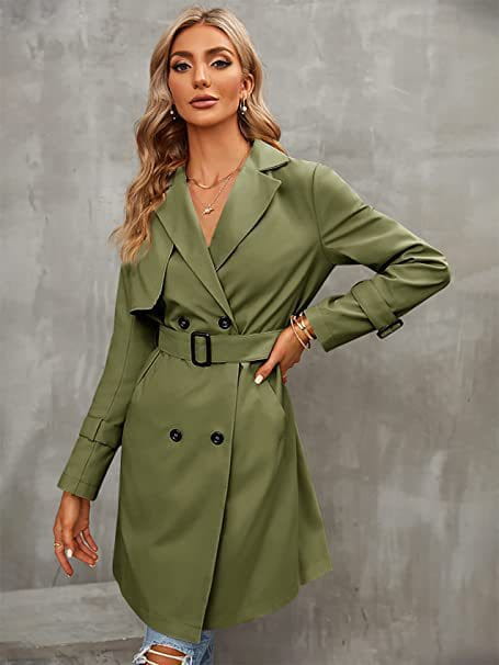 Women’s Double-row Slim Fit Coat Overcoat