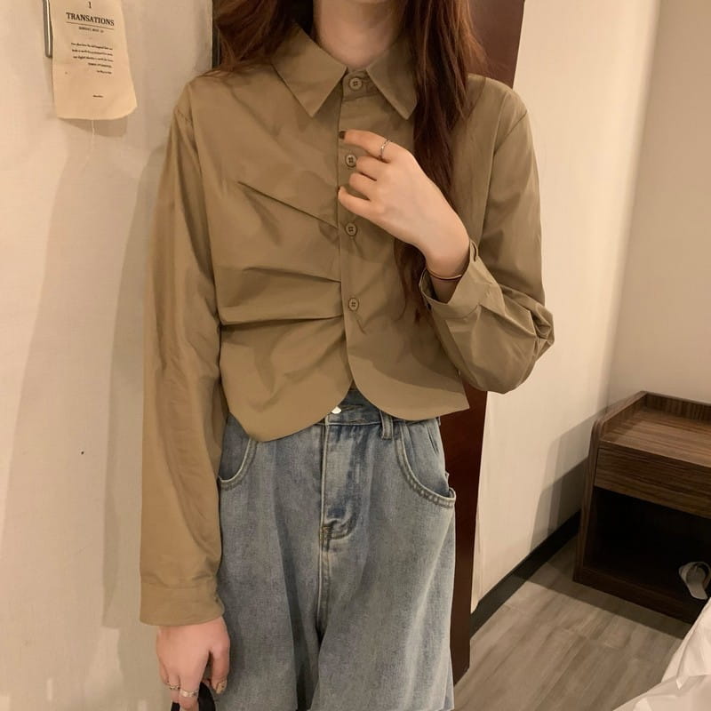 French White Shirt Women’s Spring Design Sense Niche Shirt Temperament High Sense Chic Beautiful Short Long Sleeve Top