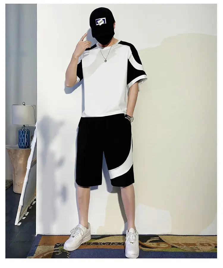 Men’s Korean-style Fashion Short Sleeve Casual Suit