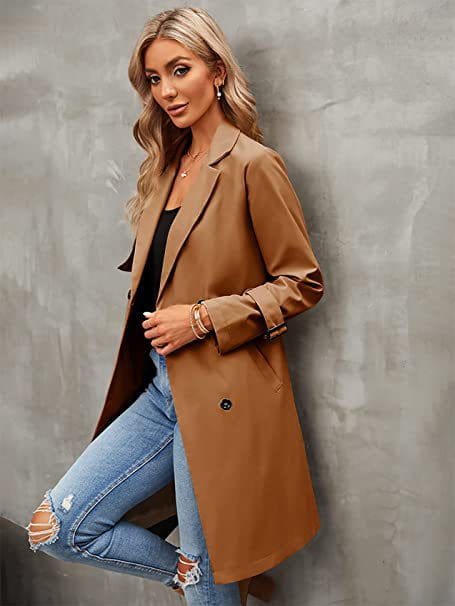 Women’s Double-row Slim Fit Coat Overcoat