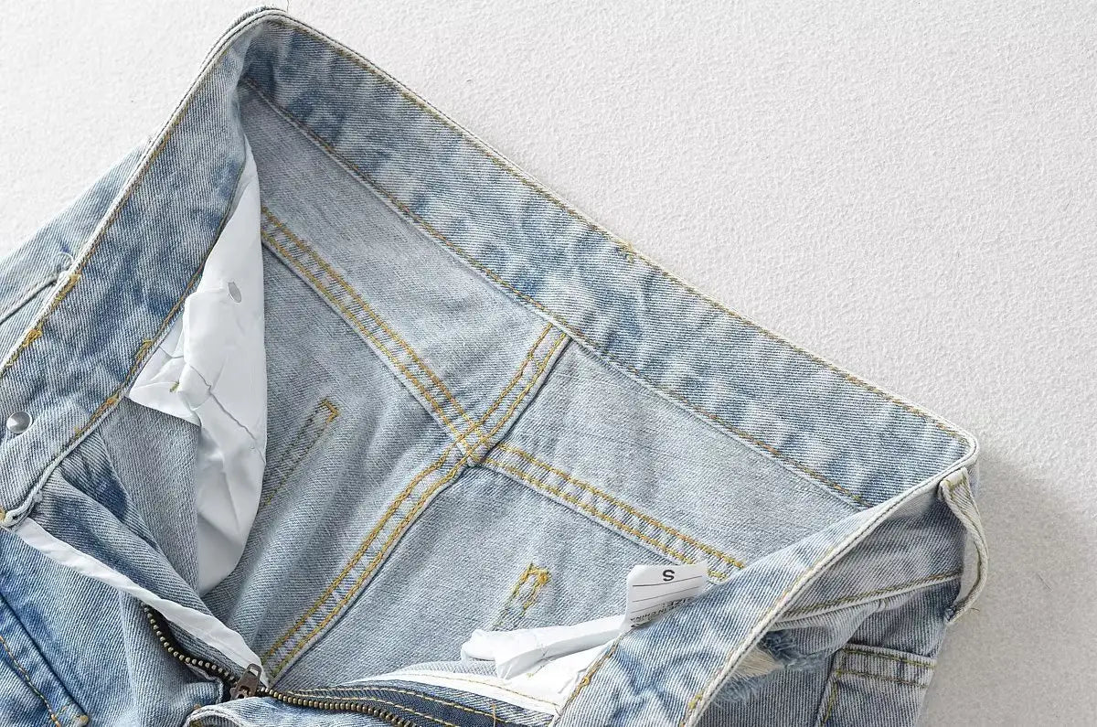 American Style Fashion Work Clothes Style Straight-leg Denim Trousers