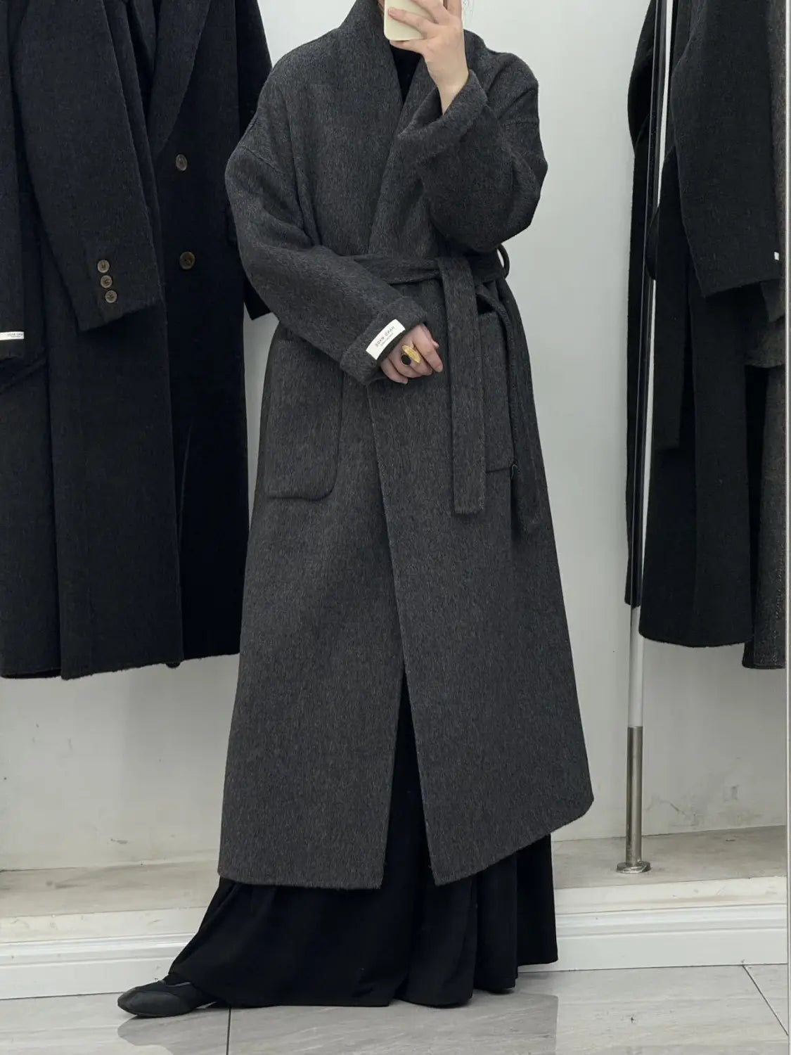 High-end Cashmere Double-sided Woolen Coat Women
