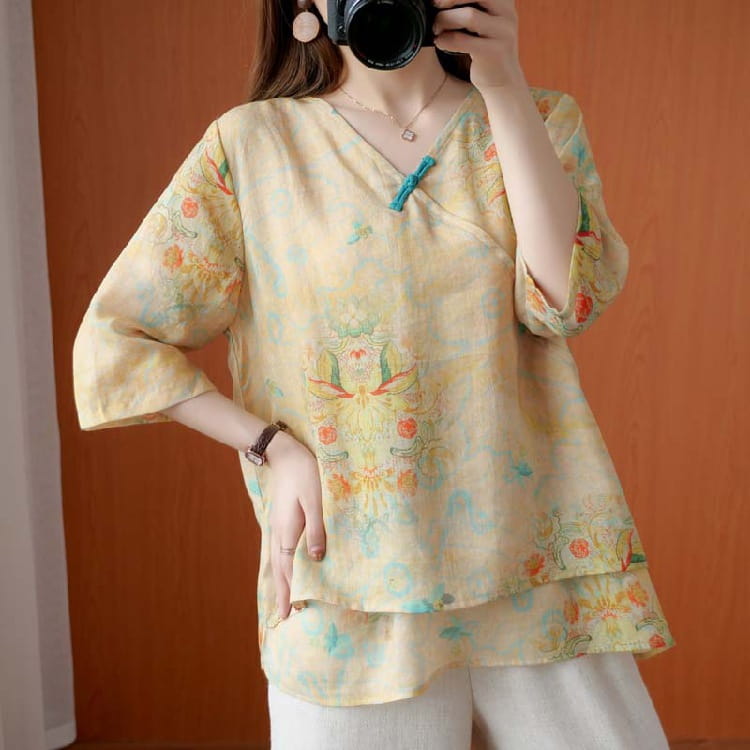 Chinese Style Retro Anti-aging Temperament Shirt Women’s Summer Loose