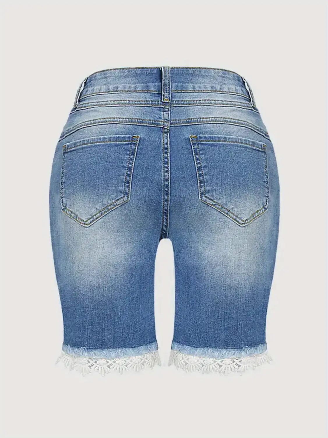 Chic Light Blue High-waisted Plus Size Denim Shorts