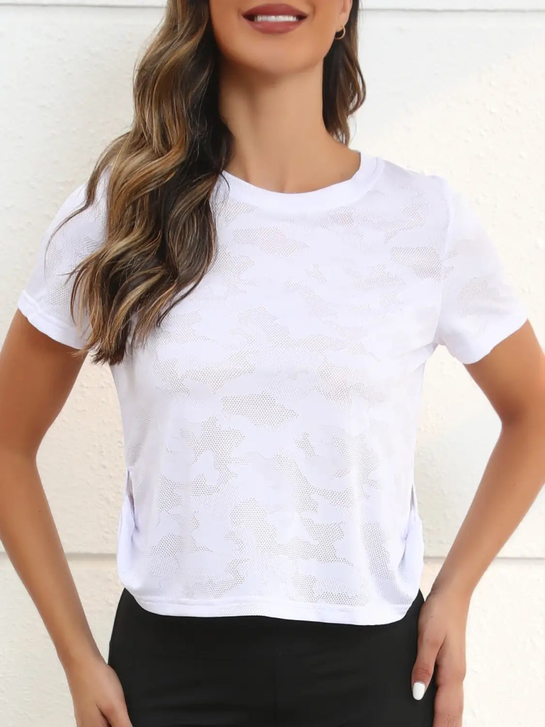 Ice Silk Short Sleeve T-shirt Women’s Quick-drying Running Fitness Exercise