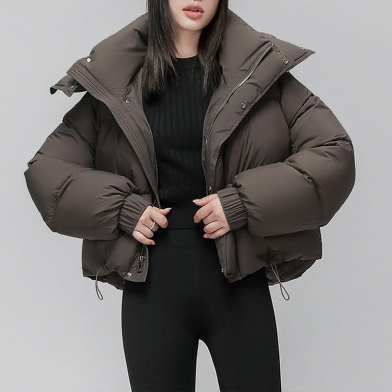 Women’s White Duck Down Korean Style Slimming Hooded Thick Down Jacket