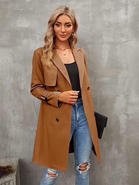 Women’s Double-row Slim Fit Coat Overcoat