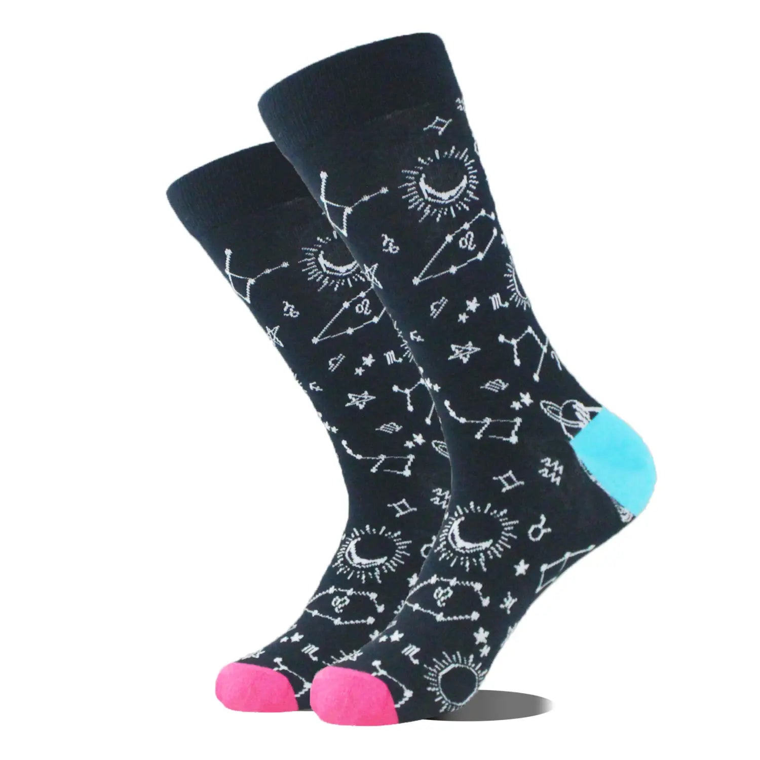Men’s Cartoon Animal Retro Oil Painting Mid-calf Socks