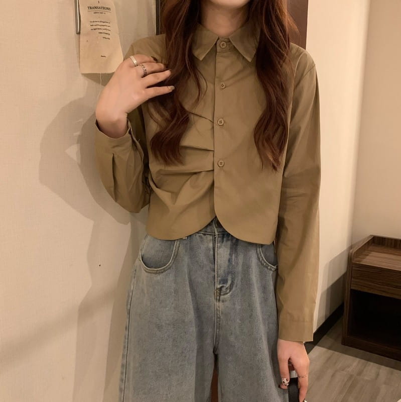 French White Shirt Women’s Spring Design Sense Niche Shirt Temperament High Sense Chic Beautiful Short Long Sleeve Top