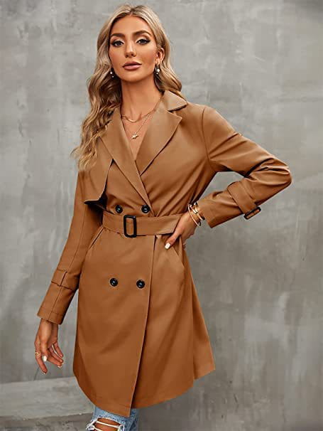 Women’s Double-row Slim Fit Coat Overcoat