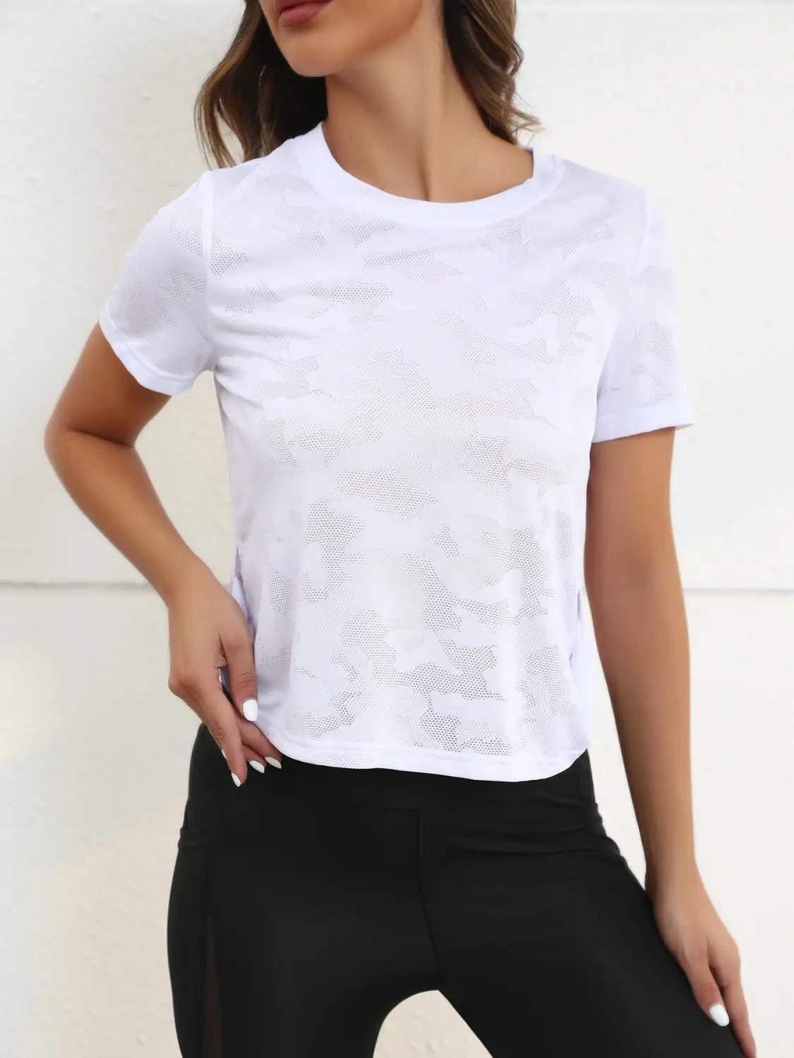 Ice Silk Short Sleeve T-shirt Women’s Quick-drying Running Fitness Exercise