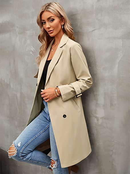 Women’s Double-row Slim Fit Coat Overcoat