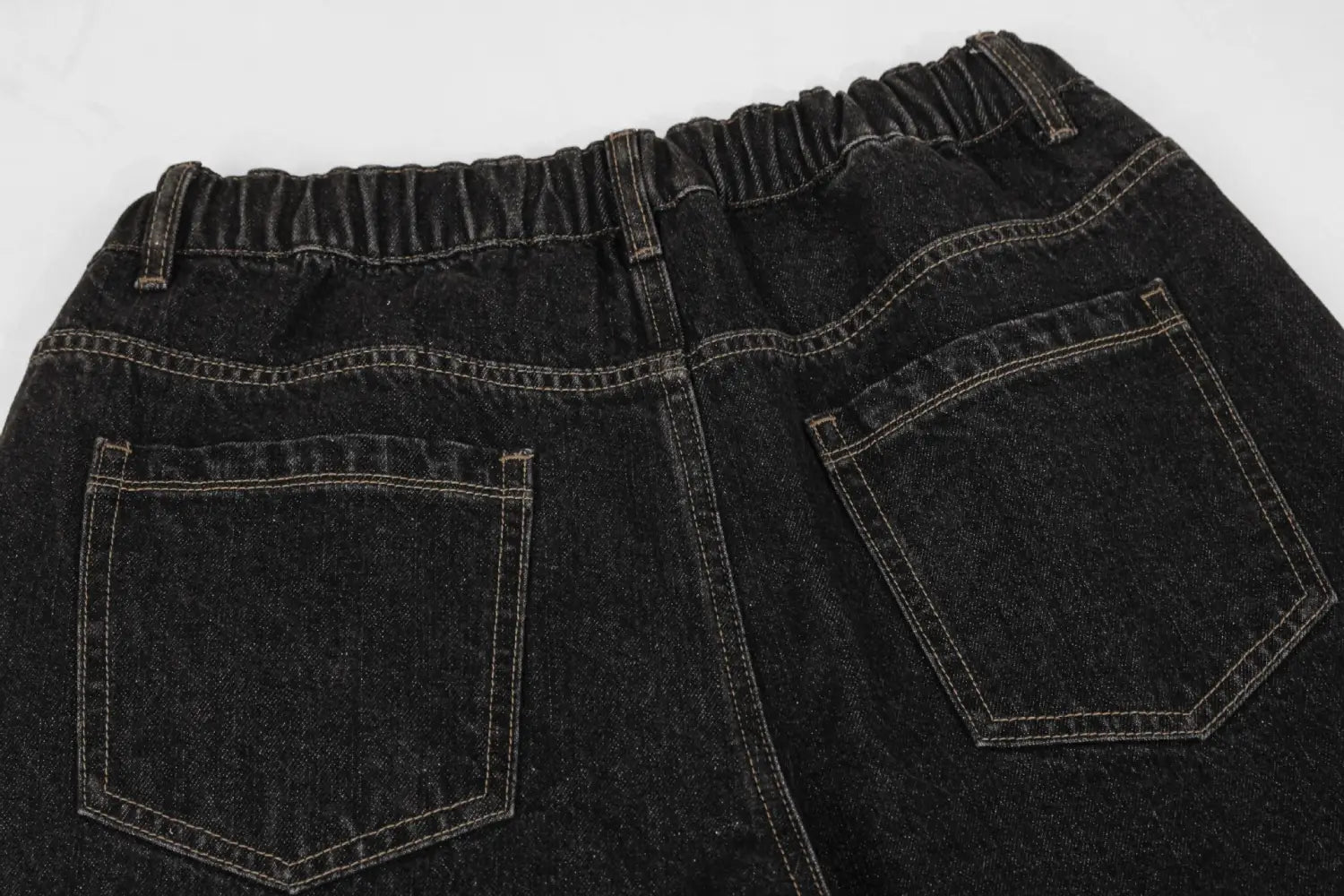 Retro Street Simple Loose Machete Denim Trousers