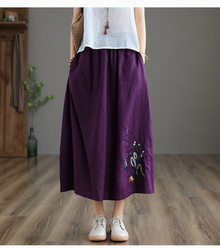 Summer Retro Women’s Cotton And Linen Skirt