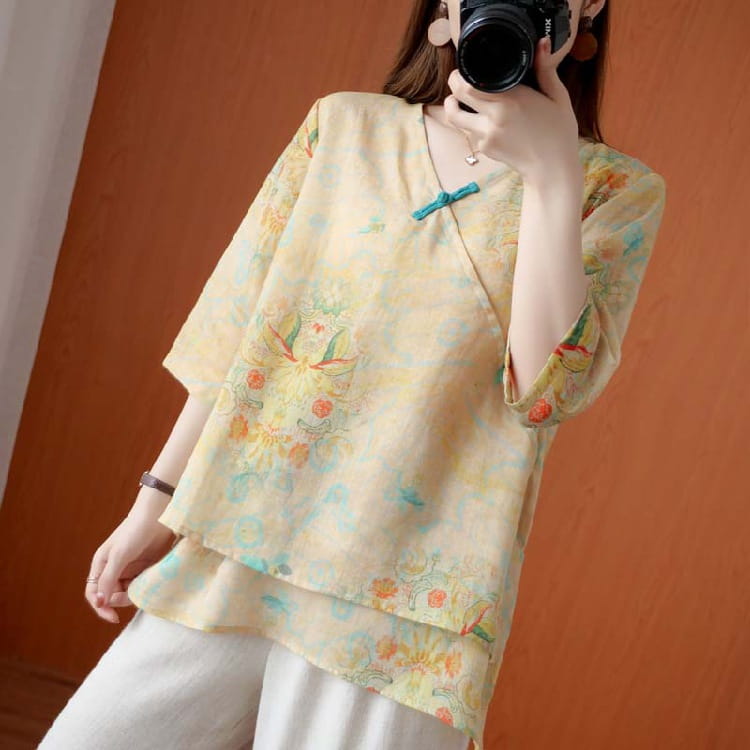 Chinese Style Retro Anti-aging Temperament Shirt Women’s Summer Loose