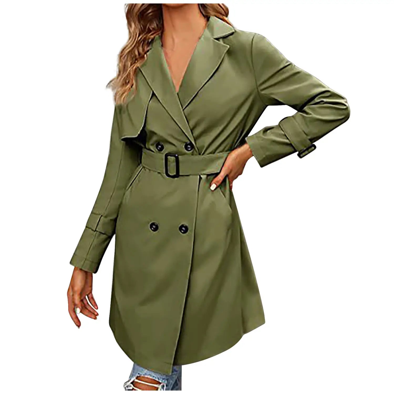 Women’s Double-row Slim Fit Coat Overcoat