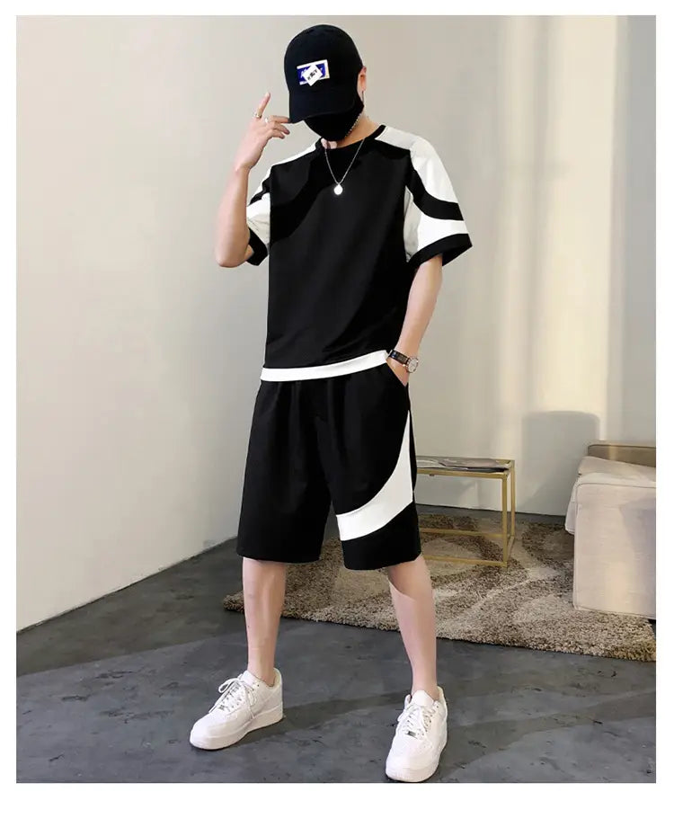 Men’s Korean-style Fashion Short Sleeve Casual Suit