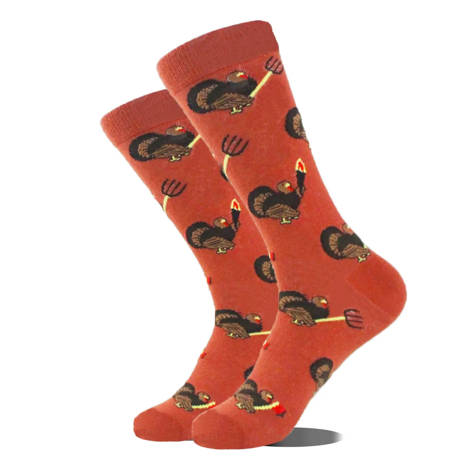 Men’s Cartoon Animal Retro Oil Painting Mid-calf Socks