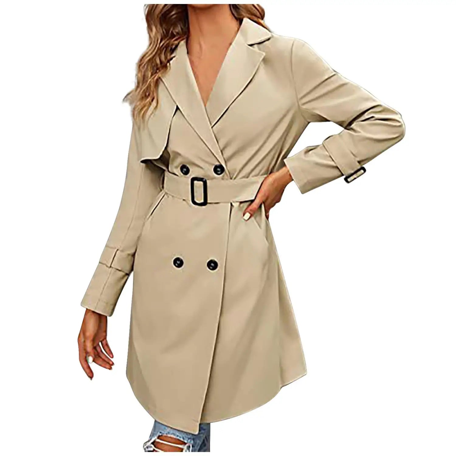 Women’s Double-row Slim Fit Coat Overcoat