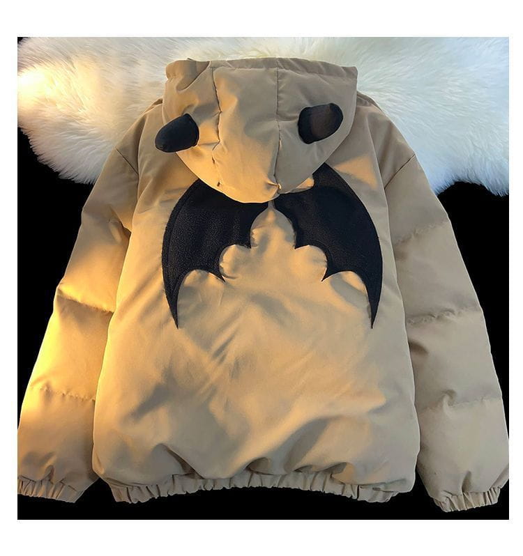 American Retro Embroidered Hooded Cotton Coat