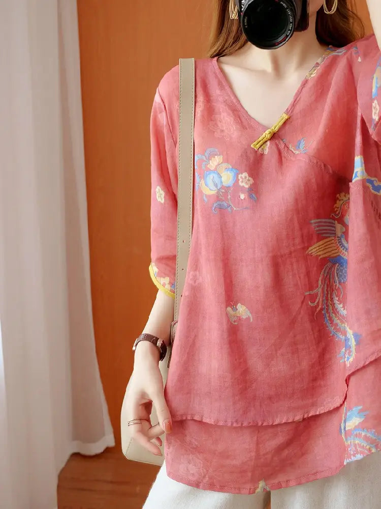 Chinese Style Retro Anti-aging Temperament Shirt Women’s Summer Loose
