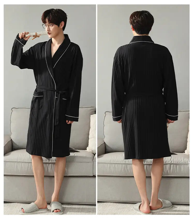 Pajamas Men’s Spring And Autumn Cotton Long-sleeved Sleeping