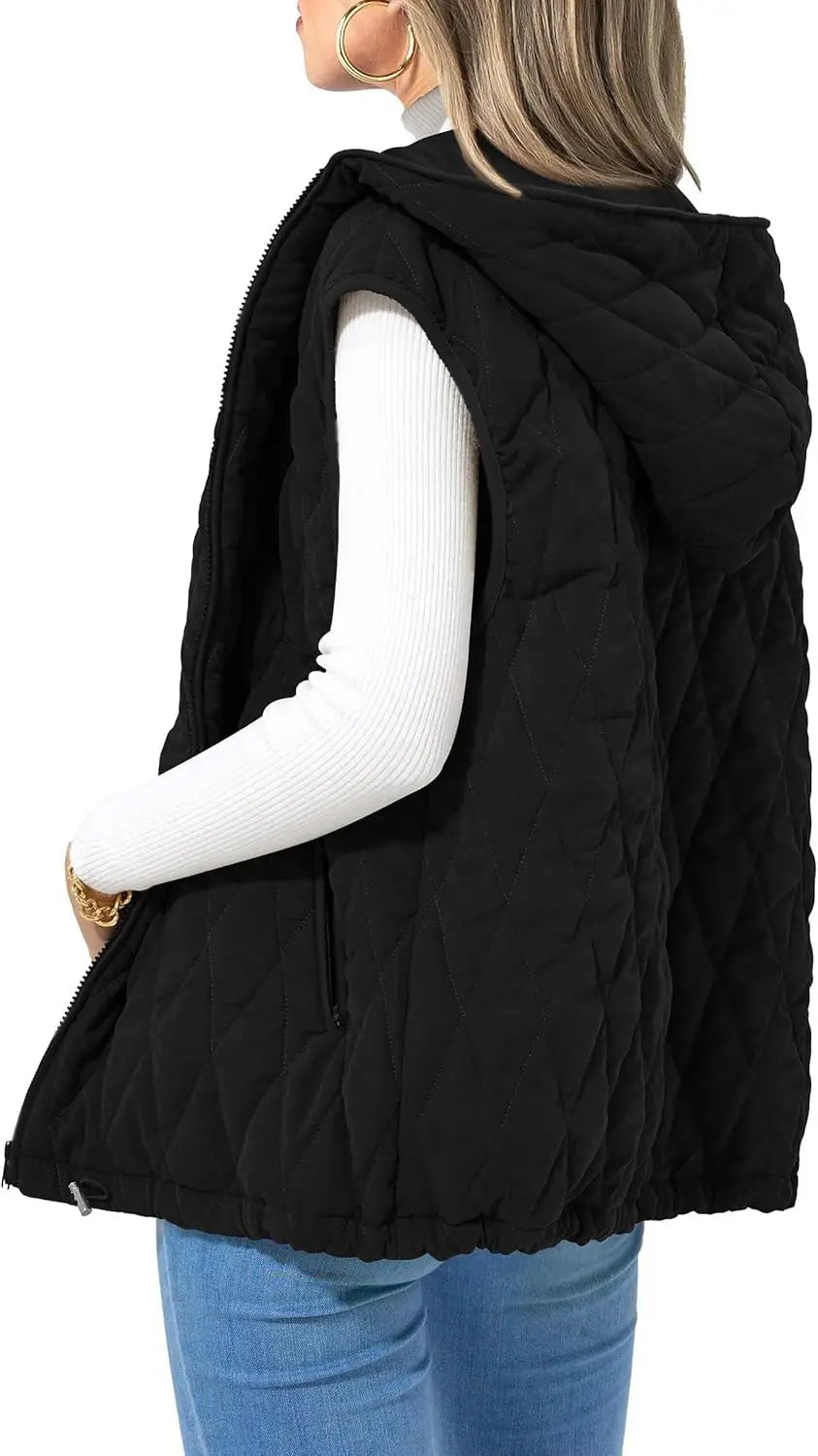 Fashion New Ladies Hooded Cotton-padded Waistcoat