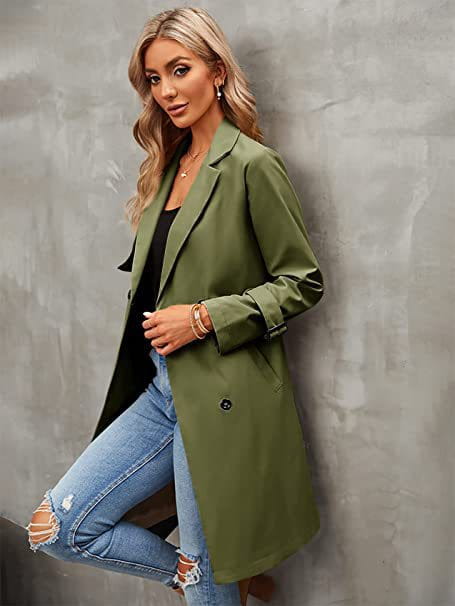 Women’s Double-row Slim Fit Coat Overcoat