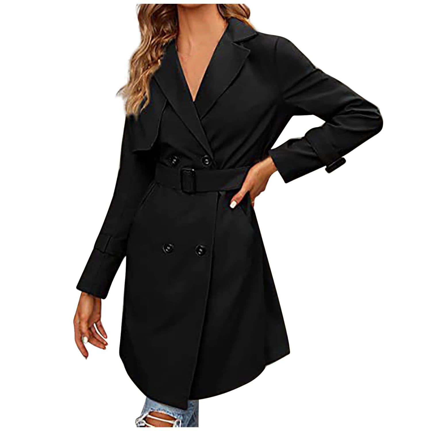 Women’s Double-row Slim Fit Coat Overcoat