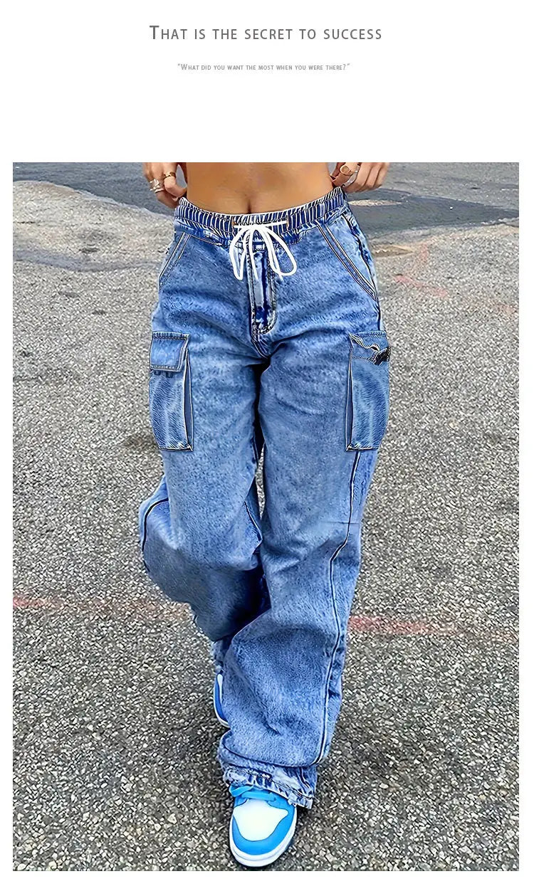American Retro Workwear Jeans Women’s New Slimming Loose