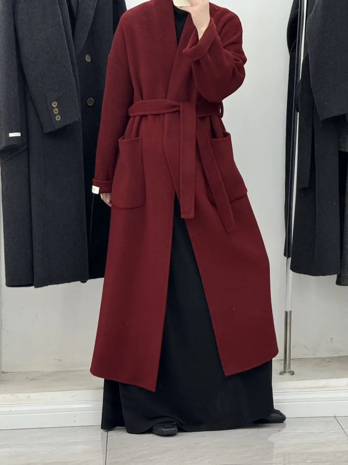 High-end Cashmere Double-sided Woolen Coat Women