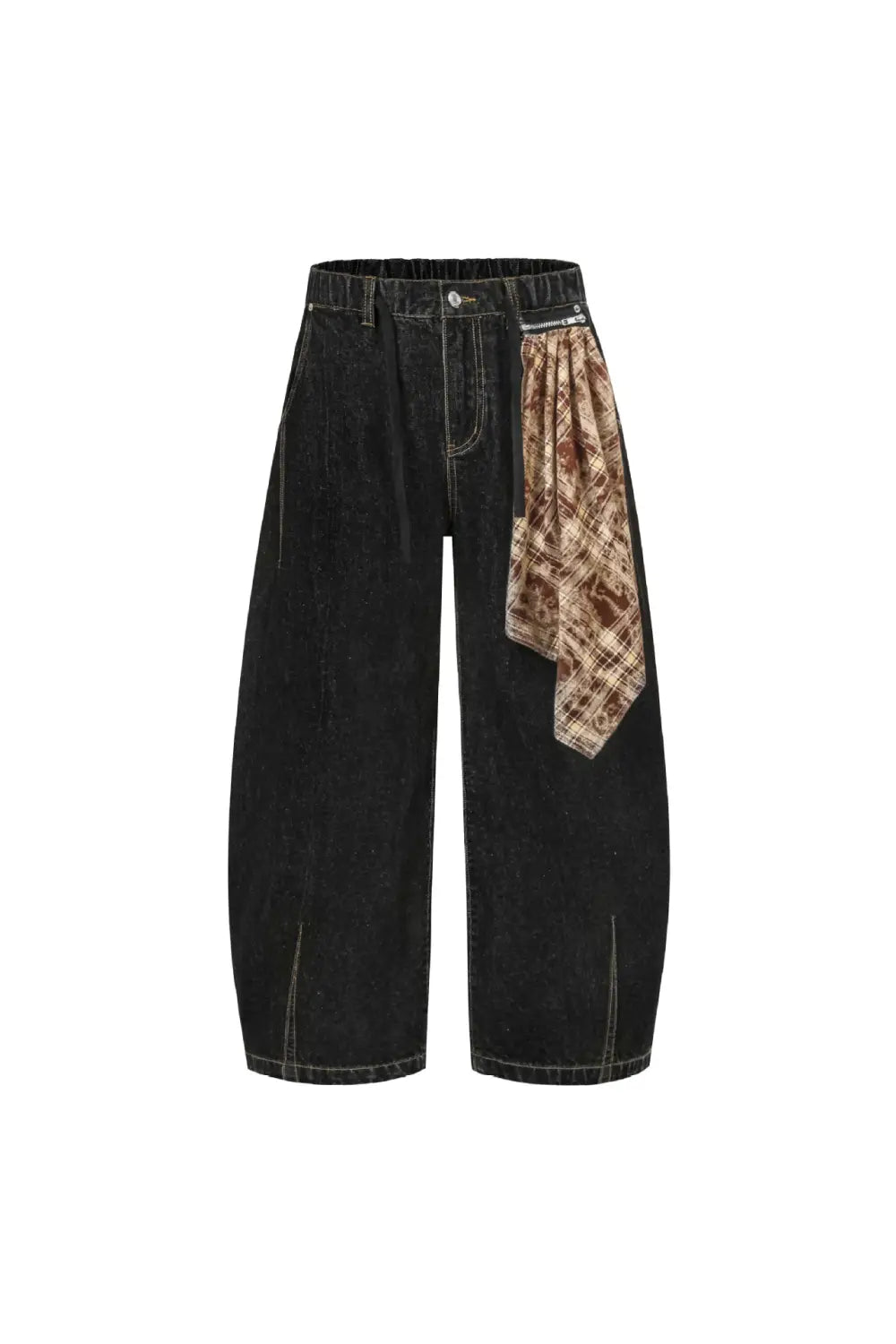 Retro Street Simple Loose Machete Denim Trousers