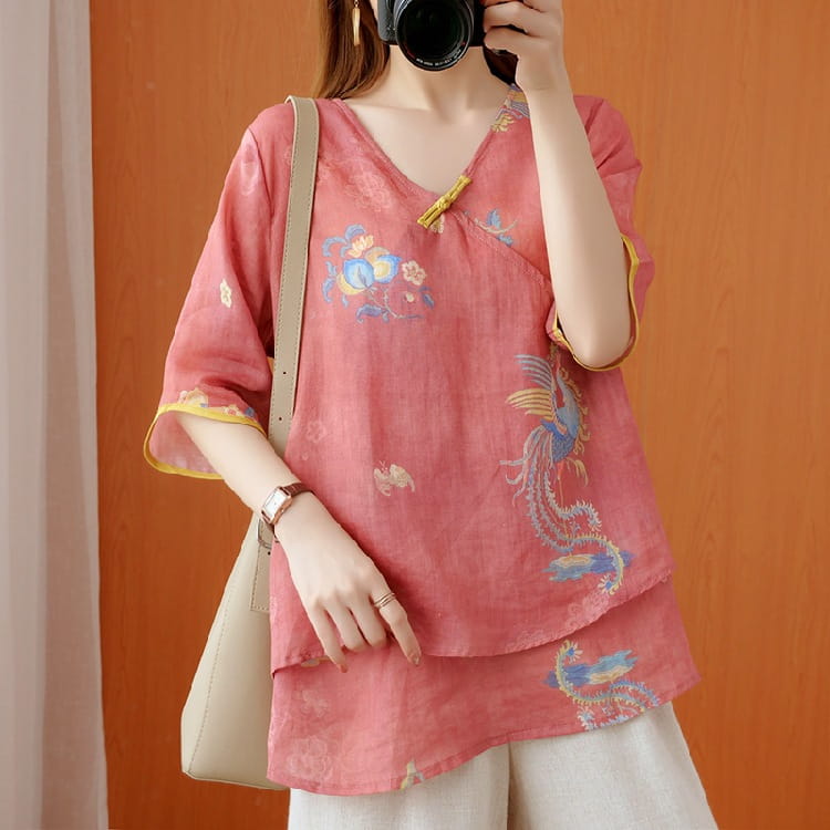 Chinese Style Retro Anti-aging Temperament Shirt Women’s Summer Loose