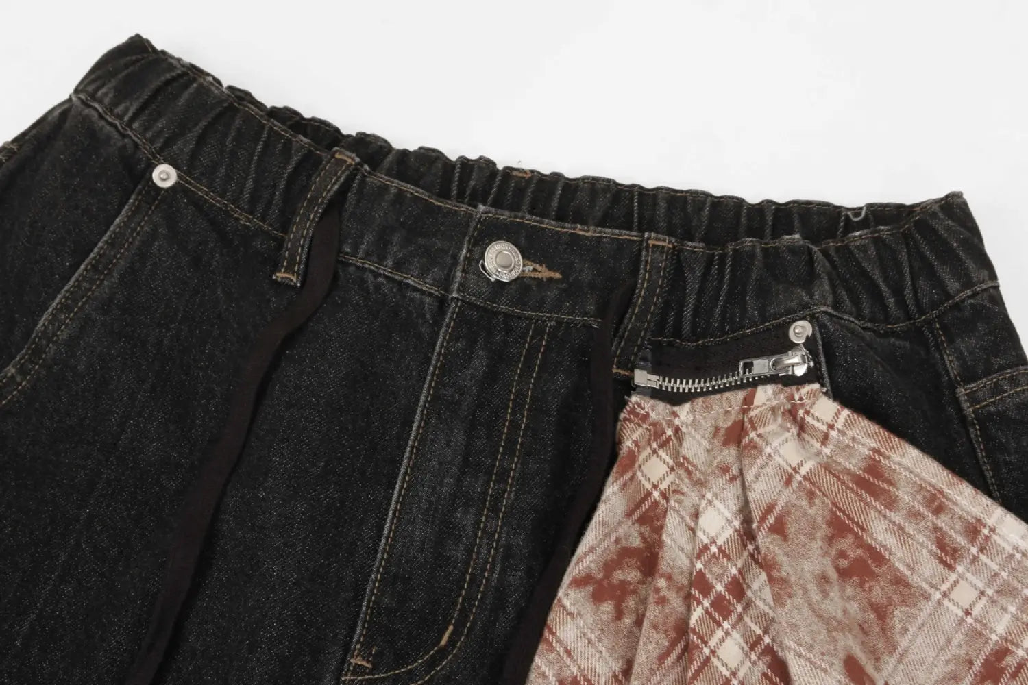 Retro Street Simple Loose Machete Denim Trousers