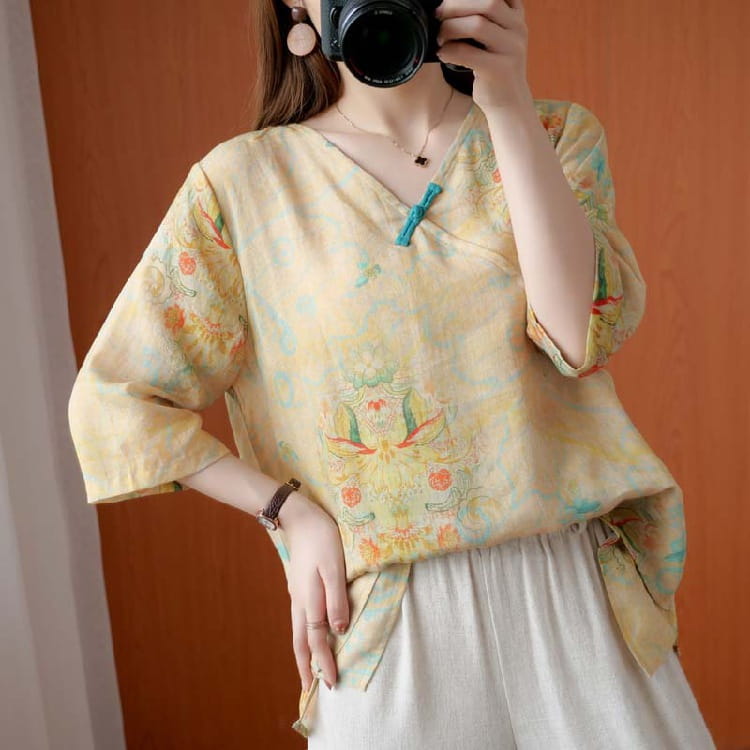 Chinese Style Retro Anti-aging Temperament Shirt Women’s Summer Loose