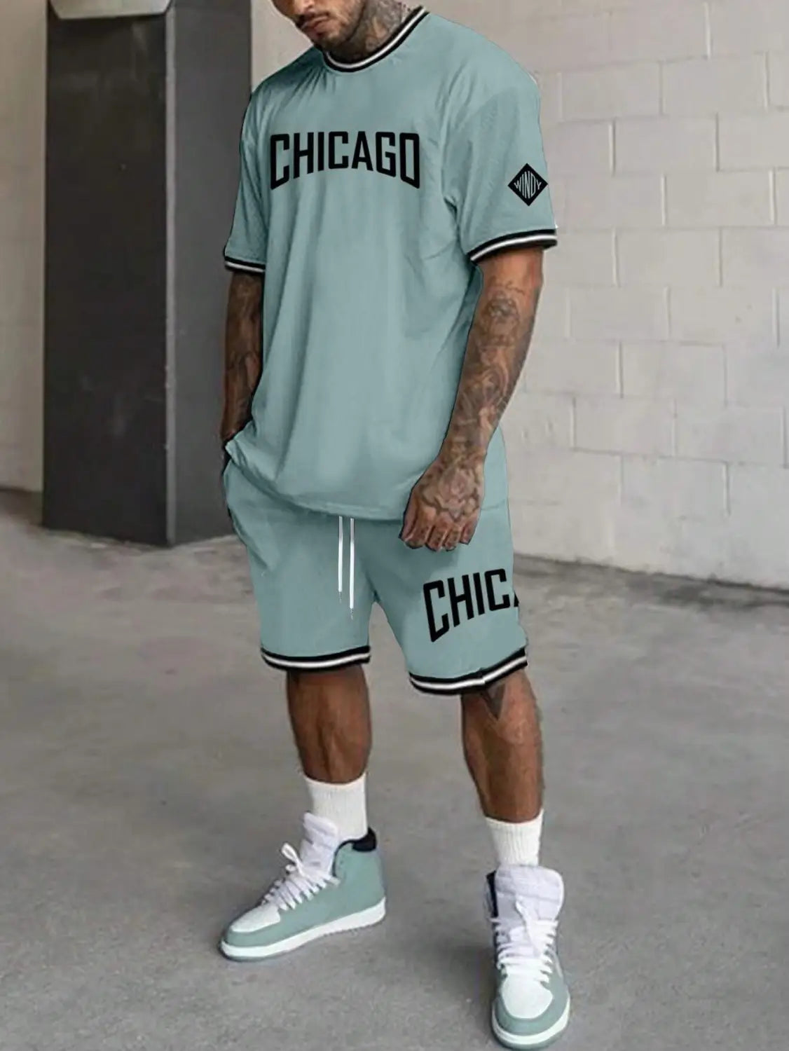 Short-sleeved T-shirt Suit Men’s Summer New Fashion Trendy