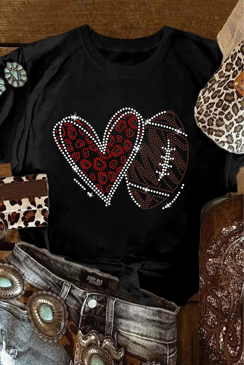 Heart Printing Pullover Pure Cotton Short Sleeve T-shirt