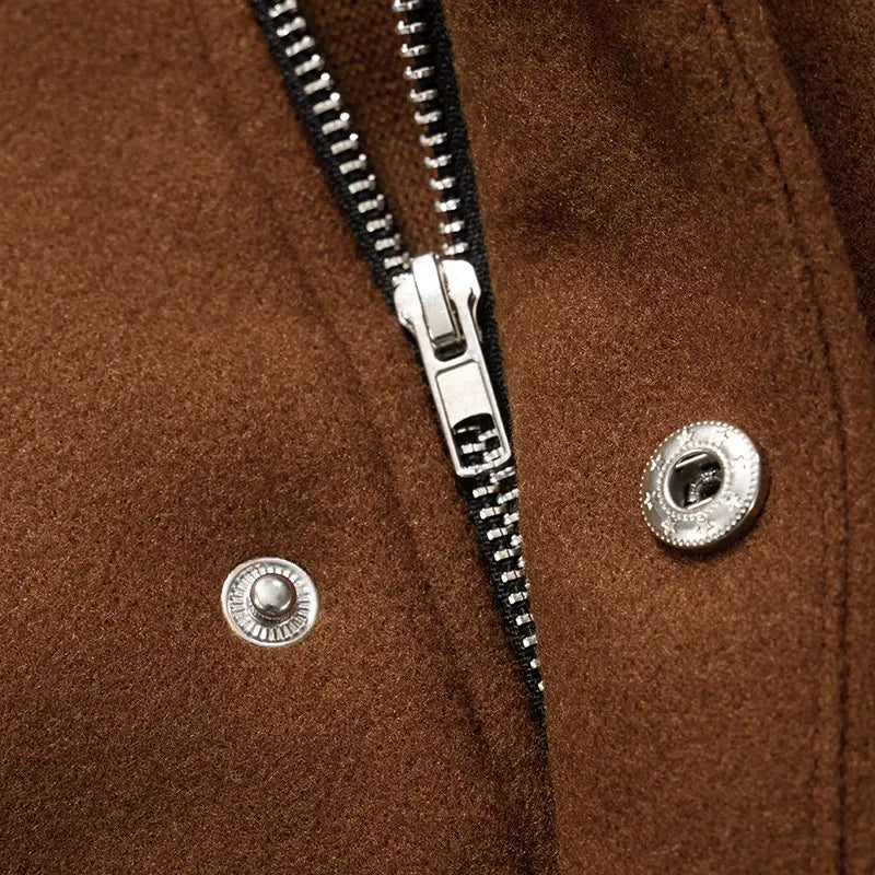 Autumn And Winter New Contrast Color Stand-up Collar Zipper Cardigan Outerwear