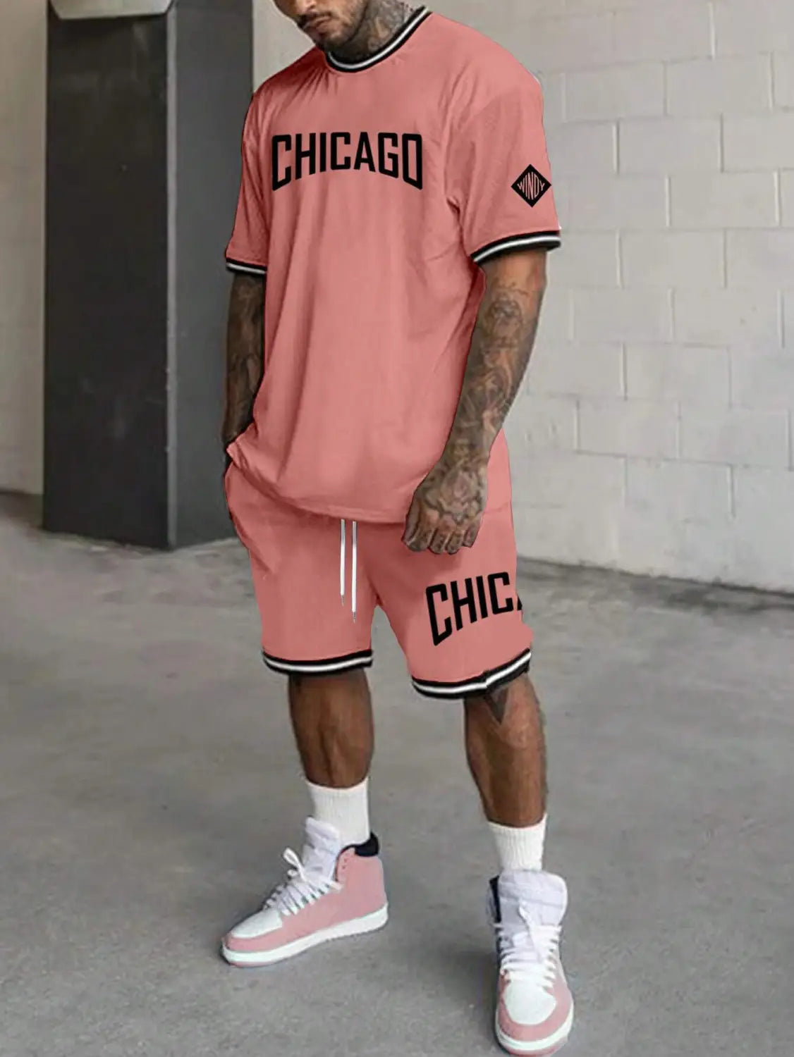 Short-sleeved T-shirt Suit Men’s Summer New Fashion Trendy